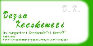 dezso kecskemeti business card